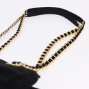 PRADA Chain Shoulder Bag Suede Black Gold Auth yk20760V-8