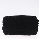 PRADA Chain Shoulder Bag Suede Black Gold Auth yk20760V-5