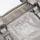 Miu Miu Hand Bag Leather 2way Gray Silver Auth yk20762M-16