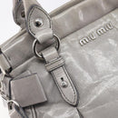 Miu Miu Hand Bag Leather 2way Gray Silver Auth yk20762M-17
