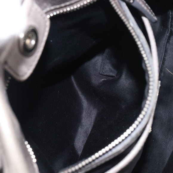 Miu Miu Hand Bag Leather 2way Gray Silver Auth yk20762M