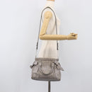 Miu Miu Hand Bag Leather 2way Gray Silver Auth yk20762M-27