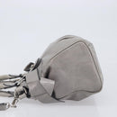 Miu Miu Hand Bag Leather 2way Gray Silver Auth yk20762M-5