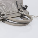 Miu Miu Hand Bag Leather 2way Gray Silver Auth yk20762M-7