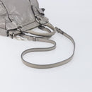 Miu Miu Hand Bag Leather 2way Gray Silver Auth yk20762M-9