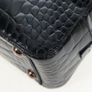 PRADA Hand Bag Embossed Leather Black Silver Auth yk20763SAM-16