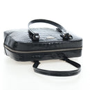 PRADA Hand Bag Embossed Leather Black Silver Auth yk20763SAM-6