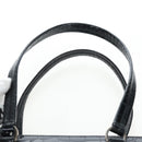 PRADA Hand Bag Embossed Leather Black Silver Auth yk20763SAM-14
