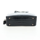 PRADA Hand Bag Embossed Leather Black Silver Auth yk20763SAM-5