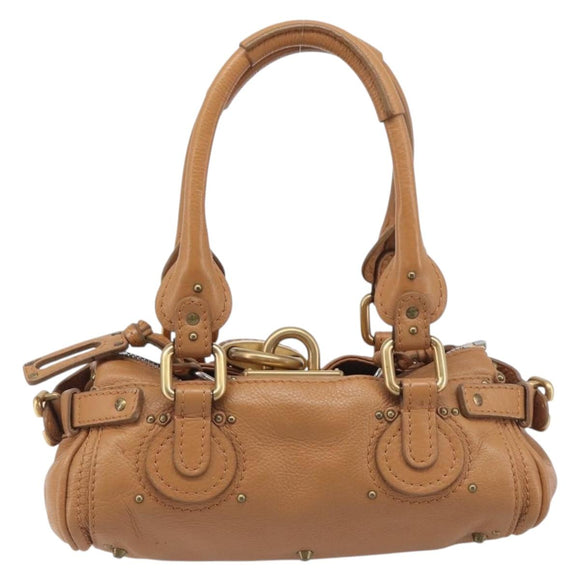 Chloe Mini Paddington Hand Bag Leather Brown Silver gold Auth yk20764V