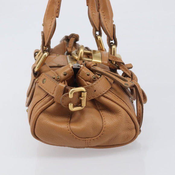 Chloe Mini Paddington Hand Bag Leather Brown Silver gold Auth yk20764V