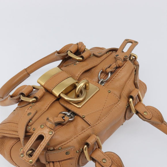 Chloe Mini Paddington Hand Bag Leather Brown Silver gold Auth yk20764V