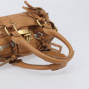 Chloe Mini Paddington Hand Bag Leather Brown Silver gold Auth yk20764V-7