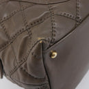 CHANEL Wild Stitch Chain Shoulder Bag Leather Brown Gold CC Auth yk20765V-16