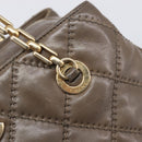 CHANEL Wild Stitch Chain Shoulder Bag Leather Brown Gold CC Auth yk20765V-10
