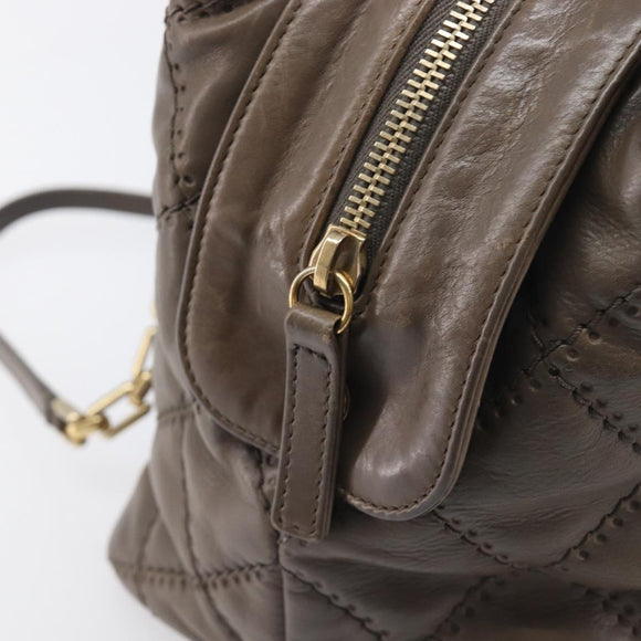 CHANEL Wild Stitch Chain Shoulder Bag Leather Brown Gold CC Auth yk20765V