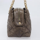 CHANEL Wild Stitch Chain Shoulder Bag Leather Brown Gold CC Auth yk20765V-3