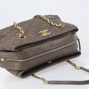 CHANEL Wild Stitch Chain Shoulder Bag Leather Brown Gold CC Auth yk20765V-6
