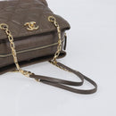CHANEL Wild Stitch Chain Shoulder Bag Leather Brown Gold CC Auth yk20765V-7