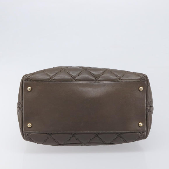 CHANEL Wild Stitch Chain Shoulder Bag Leather Brown Gold CC Auth yk20765V