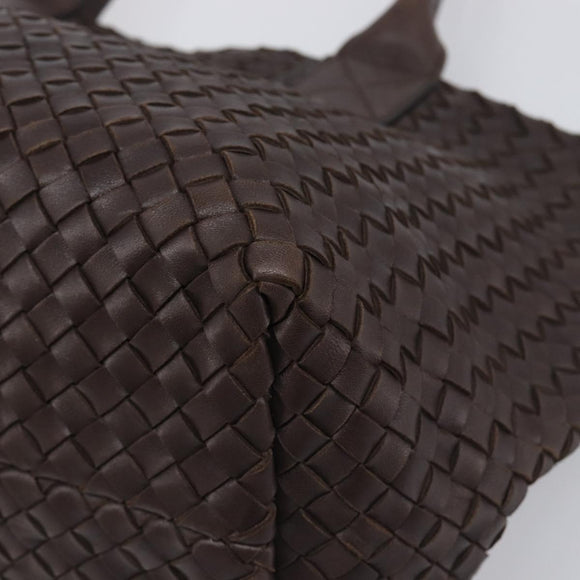 BOTTEGA VENETA INTRECCIATO Cabas PM Hand Bag Leather Brown 141498 Auth yk20767V