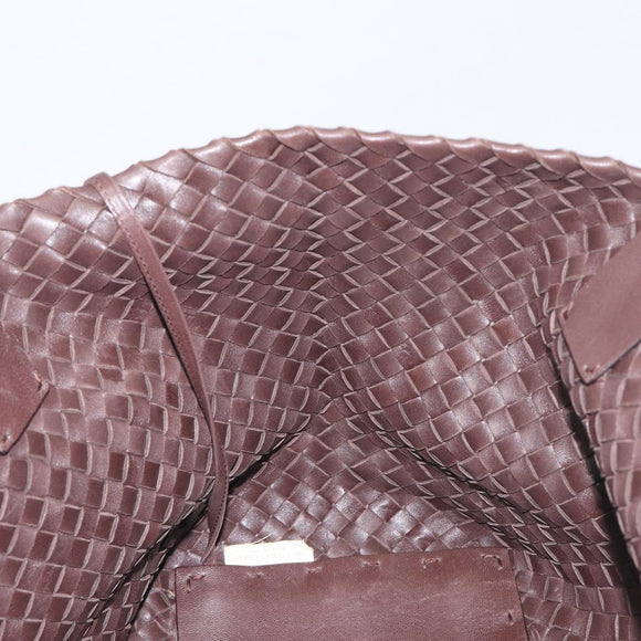 BOTTEGA VENETA INTRECCIATO Cabas PM Hand Bag Leather Brown 141498 Auth yk20767V