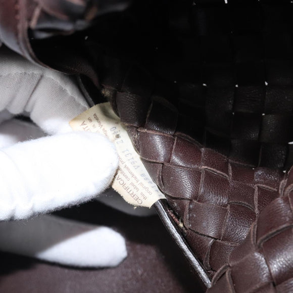 BOTTEGA VENETA INTRECCIATO Cabas PM Hand Bag Leather Brown 141498 Auth yk20767V