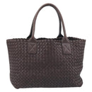 BOTTEGA VENETA INTRECCIATO Cabas PM Hand Bag Leather Brown 141498 Auth yk20767V-13