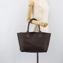BOTTEGA VENETA INTRECCIATO Cabas PM Hand Bag Leather Brown 141498 Auth yk20767V-23