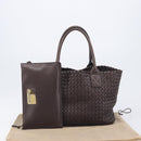 BOTTEGA VENETA INTRECCIATO Cabas PM Hand Bag Leather Brown 141498 Auth yk20767V-12