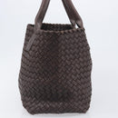 BOTTEGA VENETA INTRECCIATO Cabas PM Hand Bag Leather Brown 141498 Auth yk20767V-3