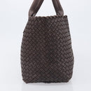 BOTTEGA VENETA INTRECCIATO Cabas PM Hand Bag Leather Brown 141498 Auth yk20767V-4