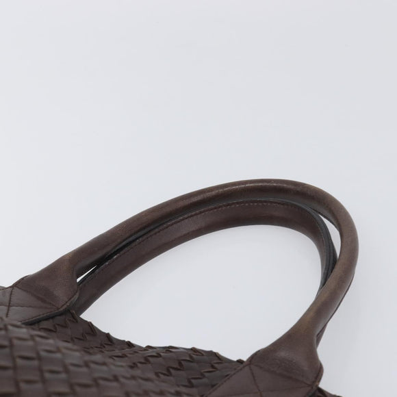 BOTTEGA VENETA INTRECCIATO Cabas PM Hand Bag Leather Brown 141498 Auth yk20767V