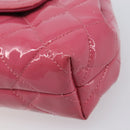 CHANEL Matelasse Chain Shoulder Bag Patent leather Pink Silver CC Auth yk20768V-15