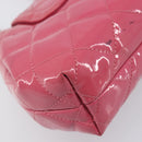 CHANEL Matelasse Chain Shoulder Bag Patent leather Pink Silver CC Auth yk20768V-9
