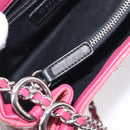 CHANEL Matelasse Chain Shoulder Bag Patent leather Pink Silver CC Auth yk20768V-26