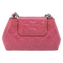 CHANEL Matelasse Chain Shoulder Bag Patent leather Pink Silver CC Auth yk20768V-2