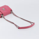 CHANEL Matelasse Chain Shoulder Bag Patent leather Pink Silver CC Auth yk20768V-7