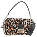 FENDI Leopard Pattern Mamma Baguette Bag Harako Leather 2way Auth yk20769SM-1