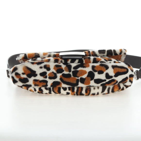 FENDI Leopard Pattern Mamma Baguette Bag Harako Leather 2way Auth yk20769SM