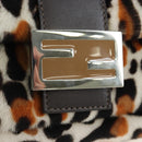 FENDI Leopard Pattern Mamma Baguette Bag Harako Leather 2way Auth yk20769SM-20