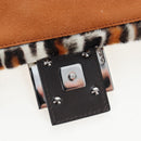 FENDI Leopard Pattern Mamma Baguette Bag Harako Leather 2way Auth yk20769SM-22