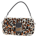 FENDI Leopard Pattern Mamma Baguette Bag Harako Leather 2way Auth yk20769SM-13