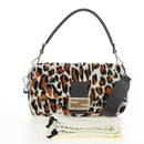 FENDI Leopard Pattern Mamma Baguette Bag Harako Leather 2way Auth yk20769SM-12