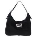 FENDI Mamma Baguette Hand Bag Harako leather Black Silver Auth yk20770A-13