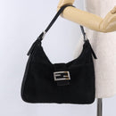 FENDI Mamma Baguette Hand Bag Harako leather Black Silver Auth yk20770A-12
