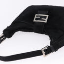 FENDI Mamma Baguette Hand Bag Harako leather Black Silver Auth yk20770A-6