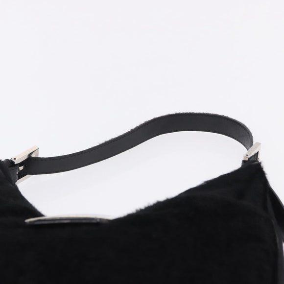 FENDI Mamma Baguette Hand Bag Harako leather Black Silver Auth yk20770A
