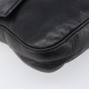 FENDI Mamma Baguette Shoulder Bag Leather Black Silver Auth yk20771SAM-15