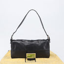 FENDI Mamma Baguette Shoulder Bag Leather Black Silver Auth yk20771SAM-12